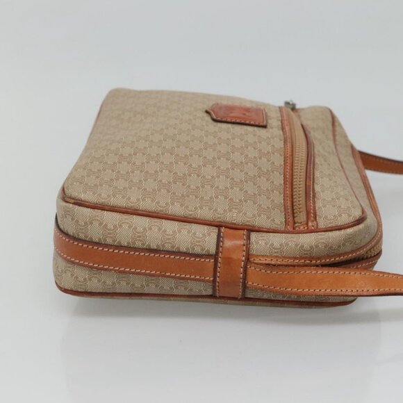 CELINE Macadam Canvas Shoulder Bag PVC Beige Gold Auth - Picture 5 of 16